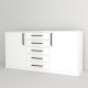 Комод з ручками WHITE 180*50*90 (0000044)